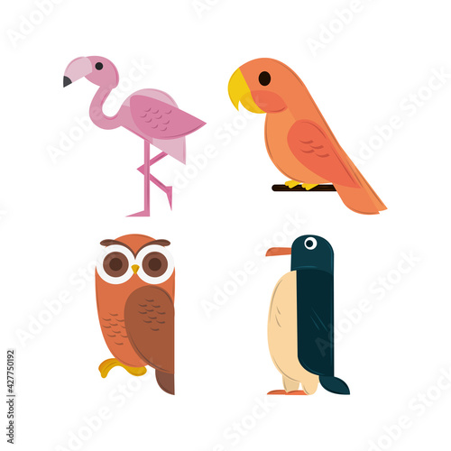 cute birds geometric photo