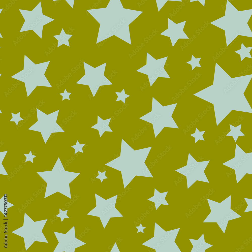 grey vector stars on a gold background. seamless print for clothing or print. abstract stars.