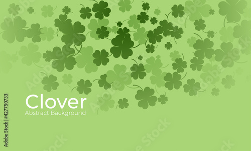 Clover abstract background, st patrick greeting card, banner, cover.