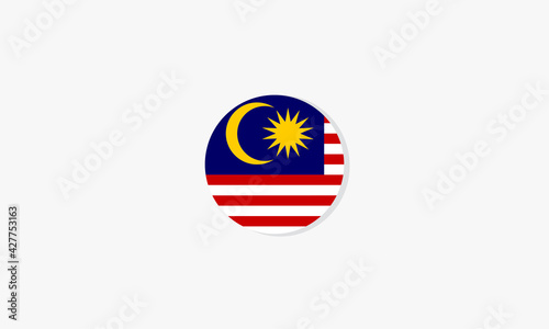 malaysia circle flag graphic design vector.