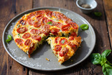 Courgette and roasted tomatoes frittata
