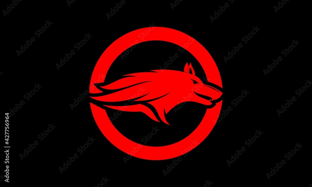 Ferocious red wolf elegant vector logo Ferocious red wolf elegant vector logo