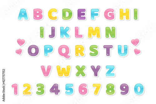 decorative colorful Font and Alphabet