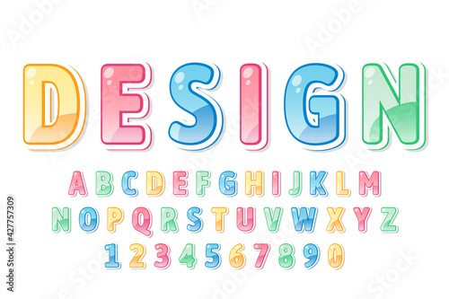 decorative colorful Font and Alphabet