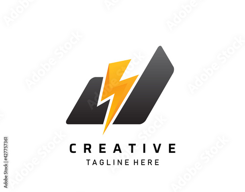 Free Download Initial D Flash technology logo. Letter D electrical design concept. - GFXLoad