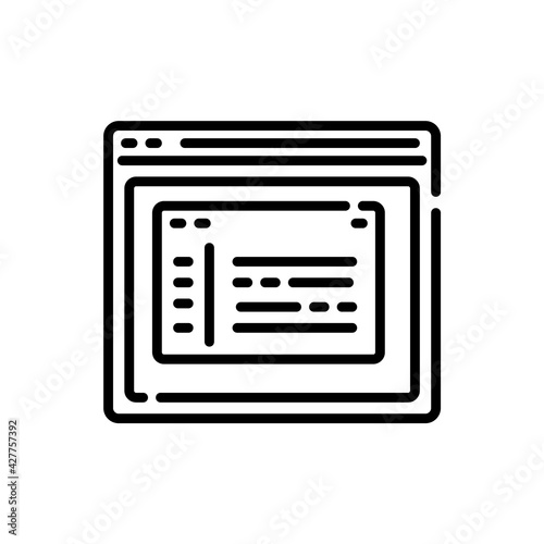 Computer Programming Language Icon. Programming or coding icon. Programming editor symbol. programming language code illustration icon