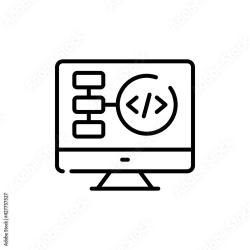 Programming icon in stroke style. Vector illustration of programming vector © fanisa