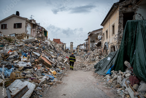 Obraz na plátně Amatrice, in the center of Italy, after the earthquake