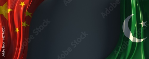 Photography Flag of the China and pakistan