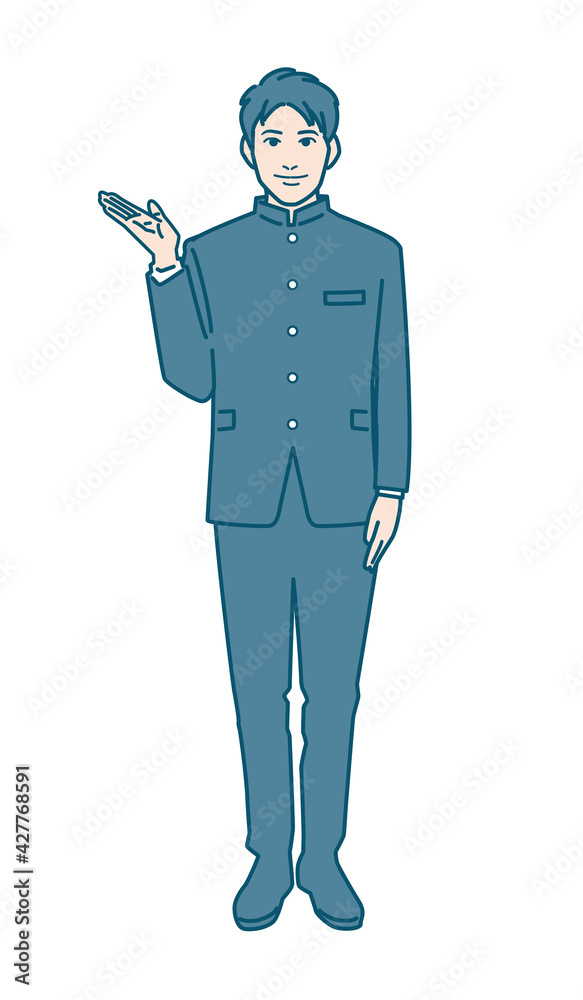 男子学生のベクターイラストレーション