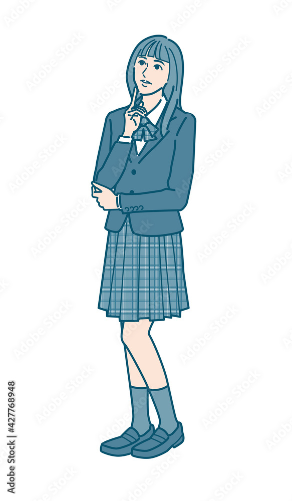 Fototapeta premium 女子学生のベクターイラストレーション