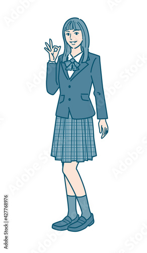 女子学生のベクターイラストレーション