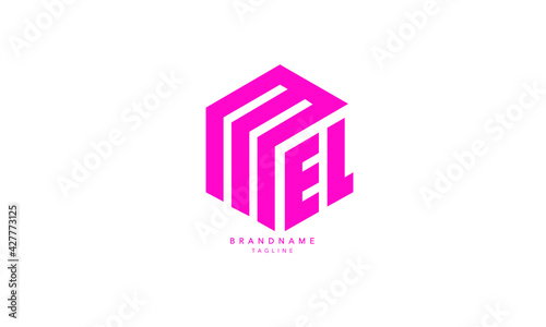 Alphabet letters Initials Monogram logo MEL, ME, EL