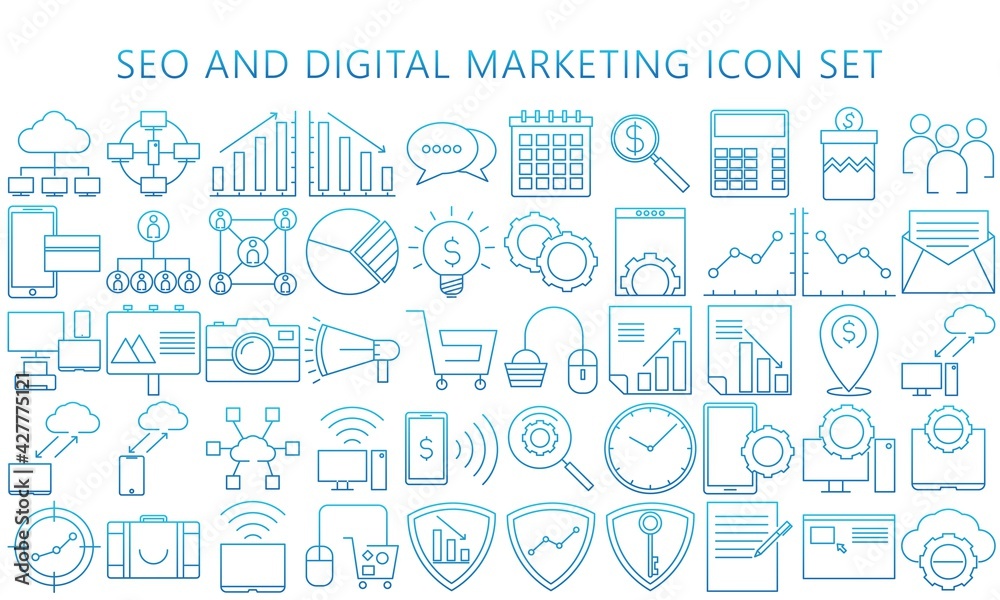SEO and Marketing gradations tin outline Icons set. Contains such as Mail, Marketing, people, cloud connections, Target Audience, Product Presentation and more. Vector EPS 10 ready convet to SVG. SEO and Marketing gradations tin outline Icons set. Contains such as Mail, Marketing, people, cloud connections, Target Audience, Product Presentation and more. Vector EPS 10 ready convet to SVG.