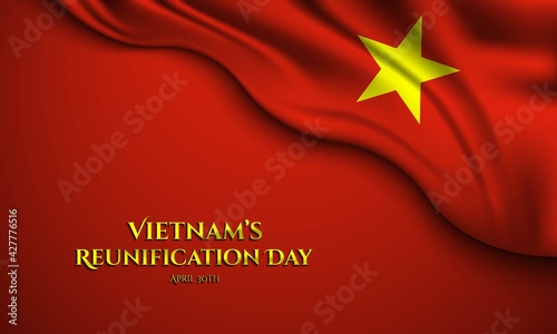 Vietnam’s Reunification Day Background Design. Vector Illustration.