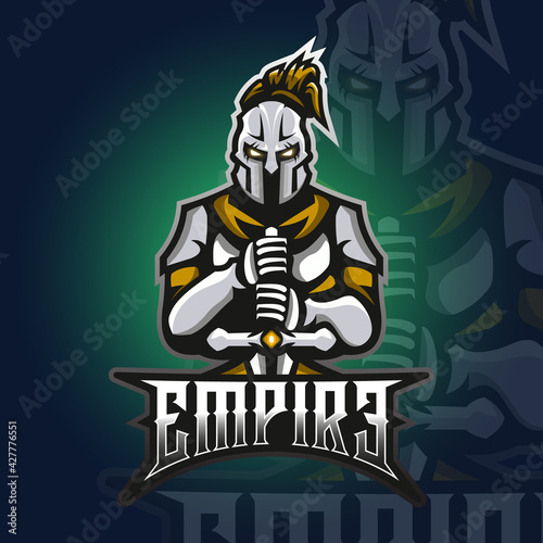 Spartan Warrior Logo Empire Mascot Vector Illustration