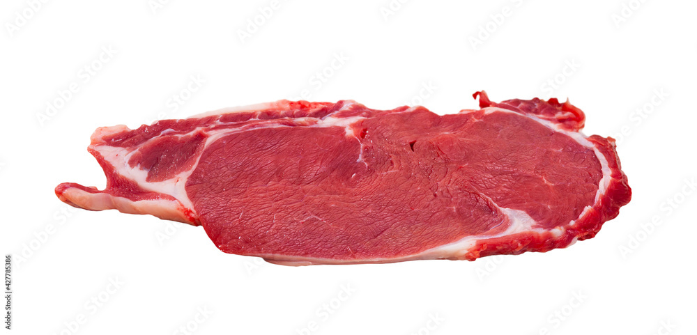 Fototapeta premium Raw piece of beef tenderloin. Isolated over white background