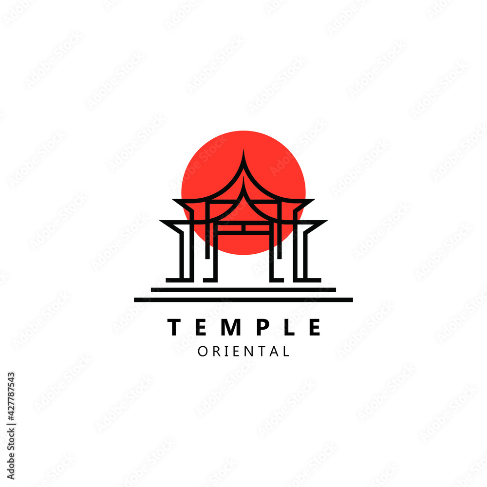 Temple logo icon illustration design template Temple logo icon illustration design template