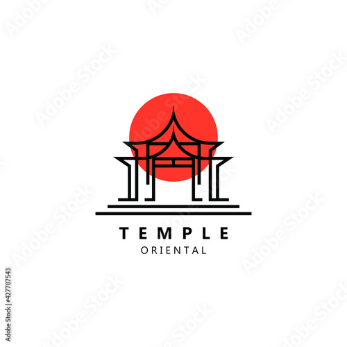 Temple logo icon illustration design template
