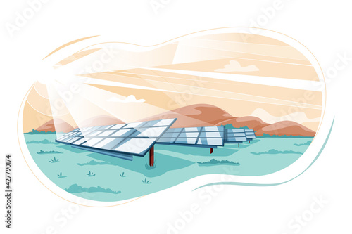 Solar Energy. Renewable Energy Illustration concept. Flat illustration isolated on white background.