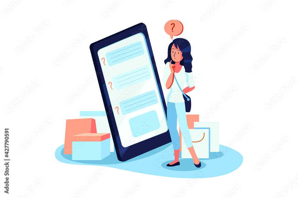 Online Survey For Customer Feedback Illustration concept. Flat illustration isolated on white background. Online Survey For Customer Feedback Illustration concept. Flat illustration isolated on white background.