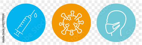 Medicine vaccine sign. Medical syringe icon. set vaccination vaccinated