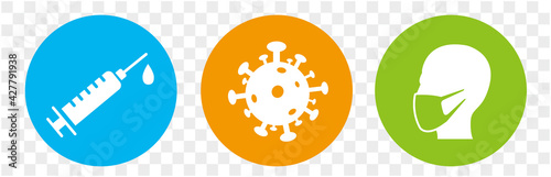 Medicine vaccine sign. Medical syringe icon. set vaccination vaccinated