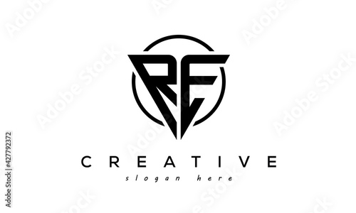 RE creative letter logo with gamming look