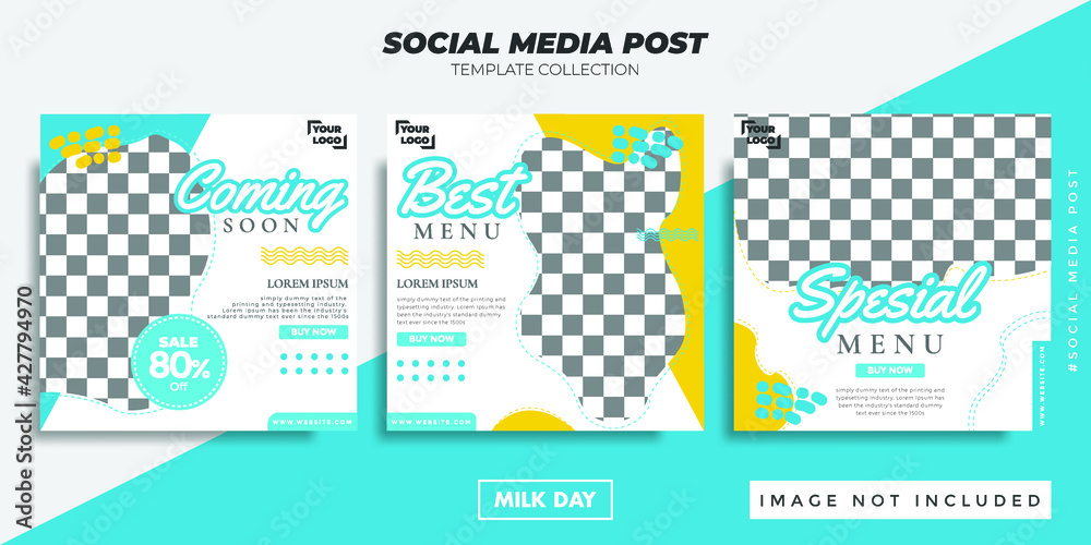 Milk Day Social Media Post Template Food