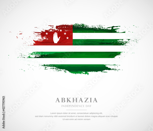 Abstract watercolor brush stroke flag for independence day of Abkhazia