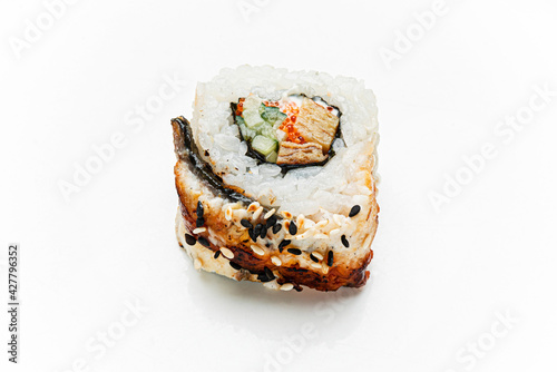 sushi on the white background