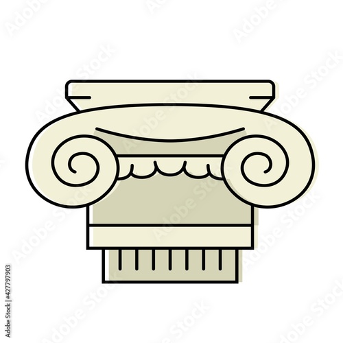 column capital. color vector illustration in flat style