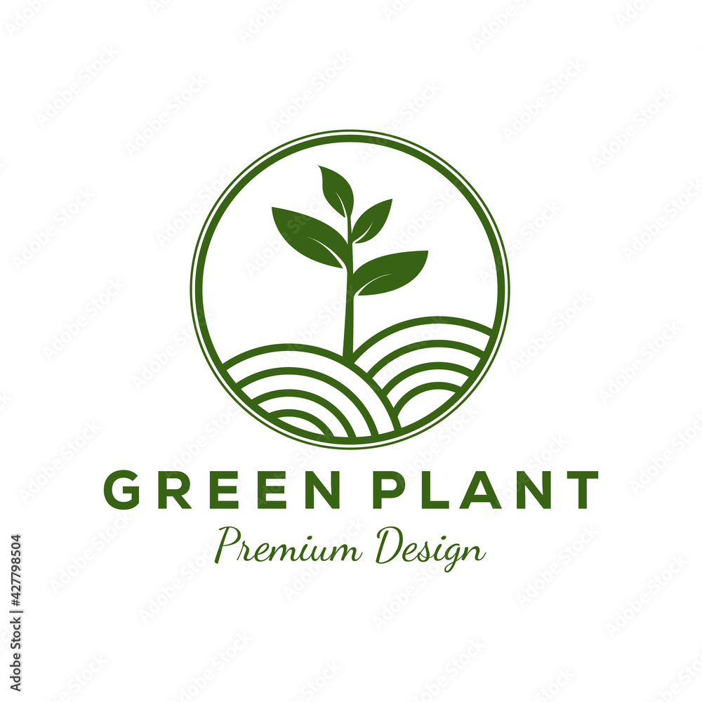 simple green plant gardening logo vector illustration design simple green plant gardening logo vector illustration design