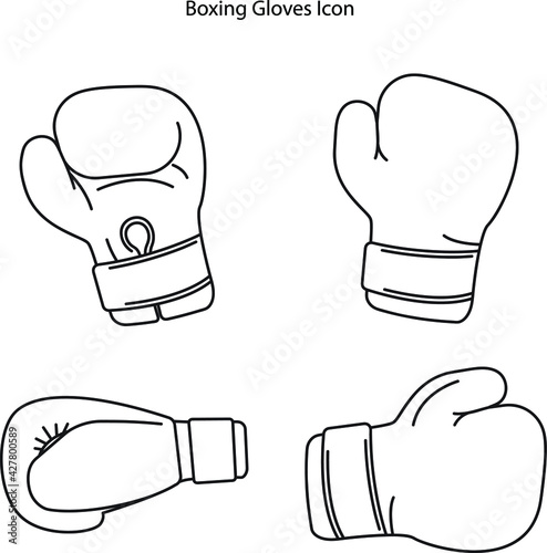 boxing glove icon set isolated on white background. boxing glove icon thin line outline linear boxing glove symbol for logo, web, app, UI.