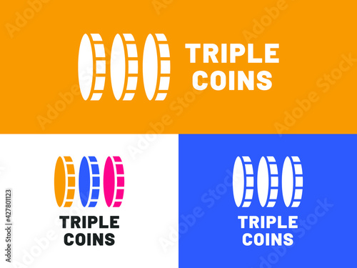 Triple Coins Logo Design