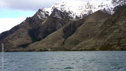Scenic view of Lake Wakatipu, Queenstown, New Zealand photo