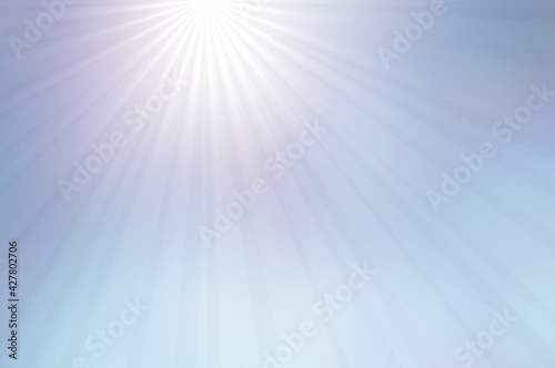 Winter sunshine glare on clear cool background. Glowing light blue abstract illustration.