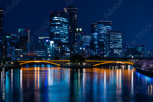 大阪夜景　高層ビル photo