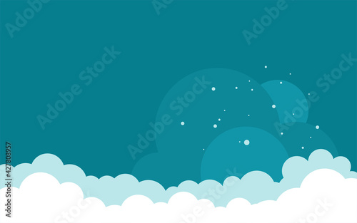 Clouds background. Vector wide horizontal illustration. Billboard, poster, banner.
