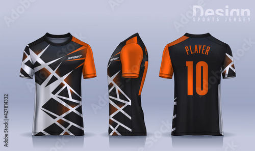 t-shirt sport design template, Soccer jersey mockup for football club. uniform front and back view.