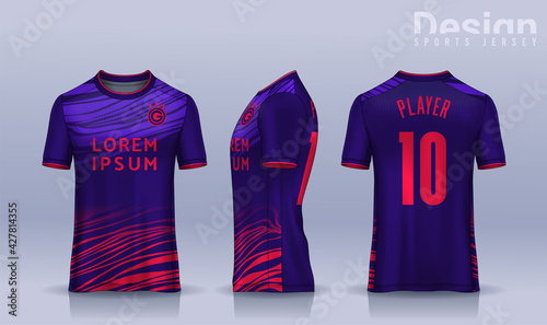 t-shirt sport design template, Soccer jersey mockup for football club. uniform front and back view.
