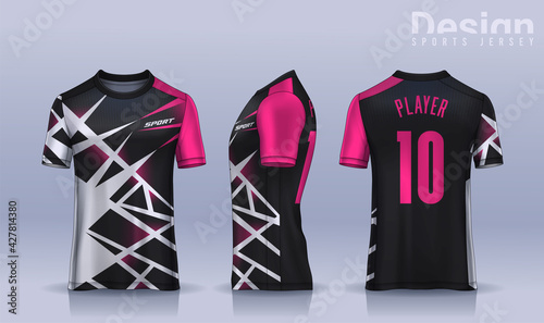 t-shirt sport design template, Soccer jersey mockup for football club. uniform front and back view.