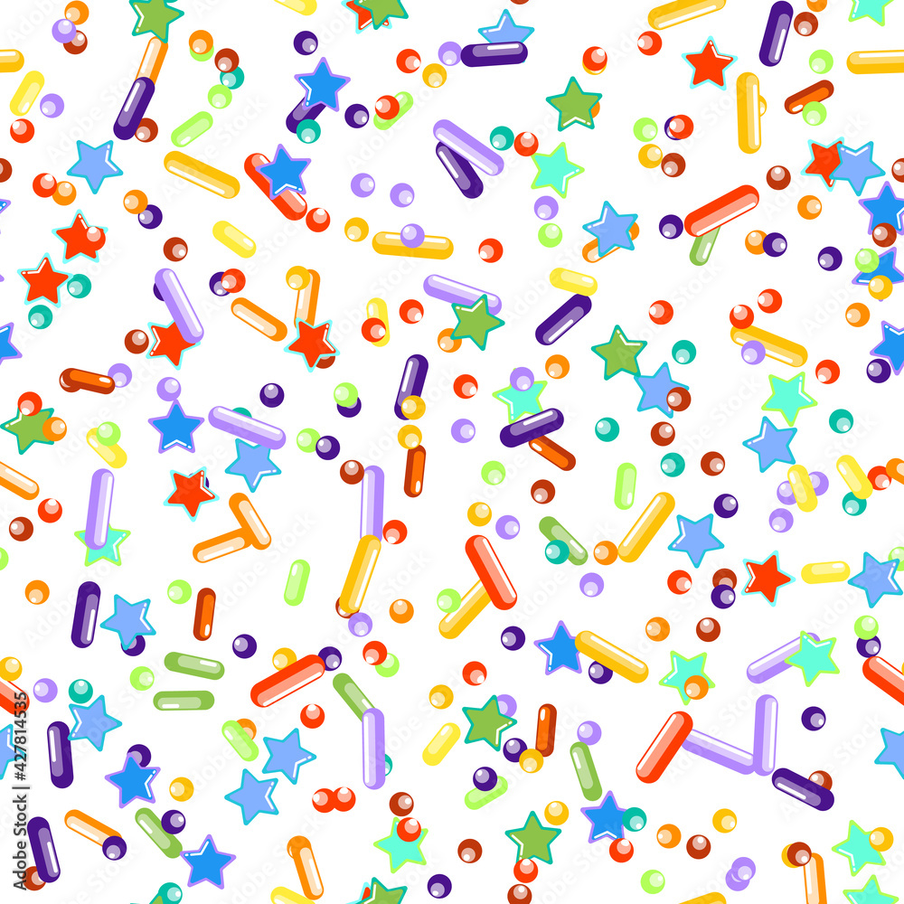 Sprinkles grainy. Seamless Pattern. Cupcake donuts Sprinkles grainy. Seamless Pattern. Cupcake donuts