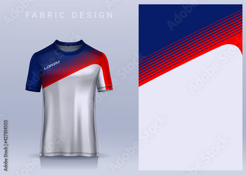 Fabric textile for Sport t-shirt ,Soccer jersey mockup for football club. uniform front view.