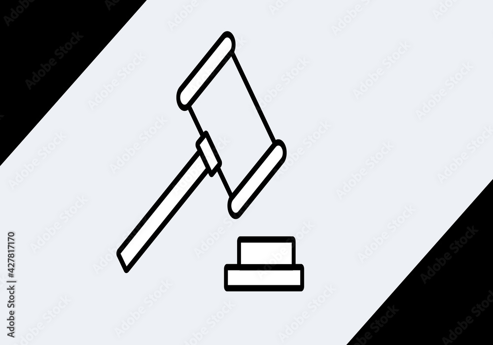 Auction line icon illustration, Auction line icon illustration,
