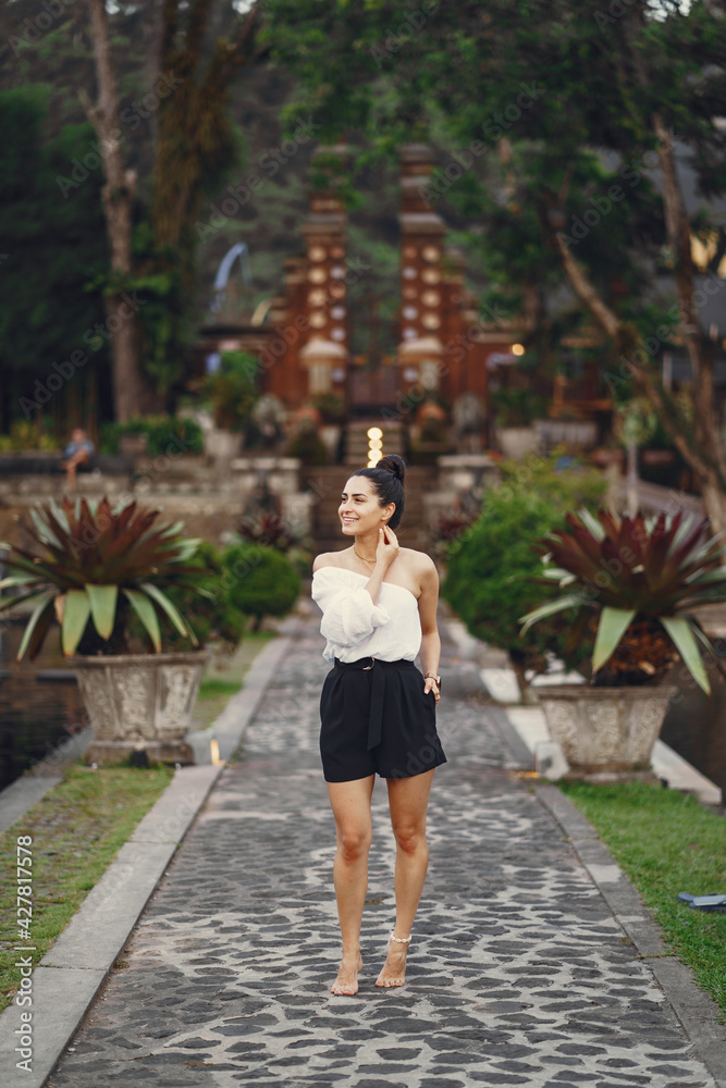 girl exploring a beautiful park in Bali