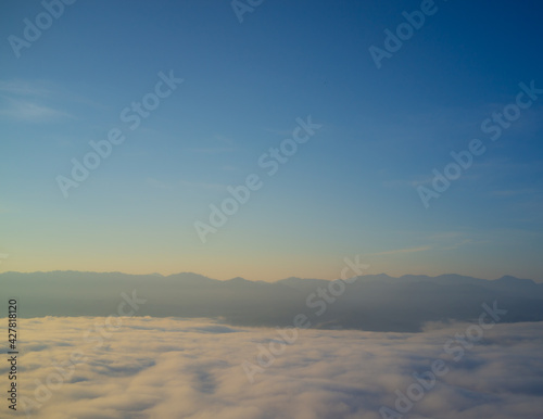 The sea of mist Ai Yerweng 096 Sunrise and sea of fog, view from AIYERWENG View Point at Yala, Thailand