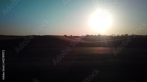 Scenic landscapes of Dubai desert during sunset