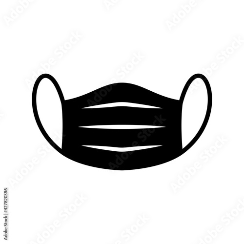 Vector face mask icon, medical protective surgical mask