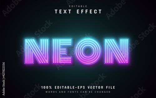 Neon gradient text effect editable